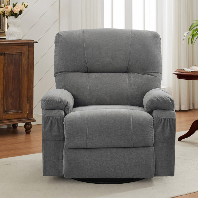 Versatile 360-Degree Rotating Recliner Chair with Soft Cushion and Backrest for Ultimate Comfort and Relaxation, Grey