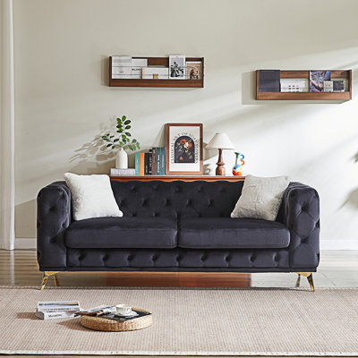 Modern 3 Seater Sofa With 2 Pillows