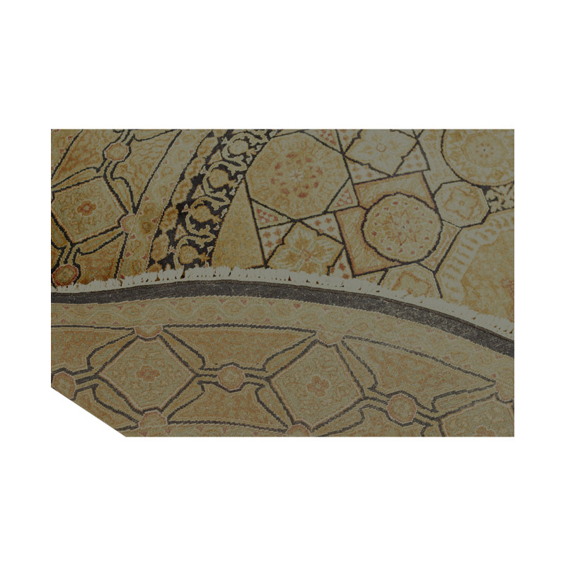 Hand-Knotted High-Quality Black Round Area Rug