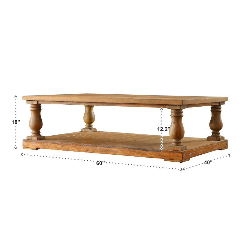 Ensemble de tables basses 2 pièces Mentzer, Pin vieilli