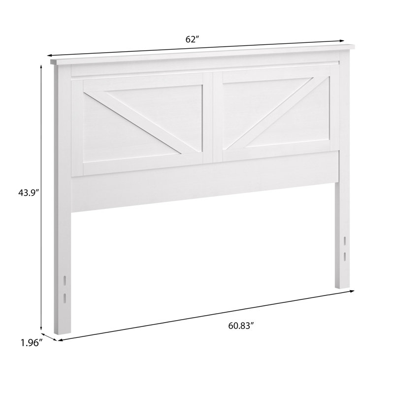 Faulkner Solid Wood Headboard, White, Queen