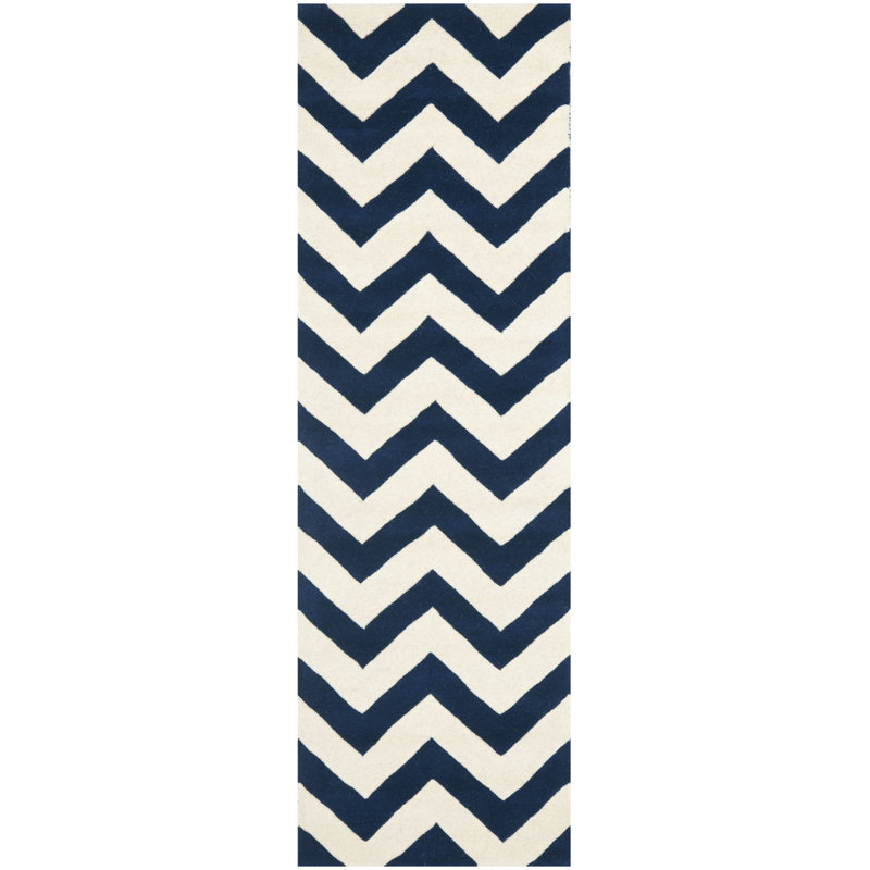 Teresita Hand Tufted Wool Chevron Rug, Runner 2'3" x 9'