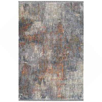 Tapis moderne, abstrait et rectangulaire