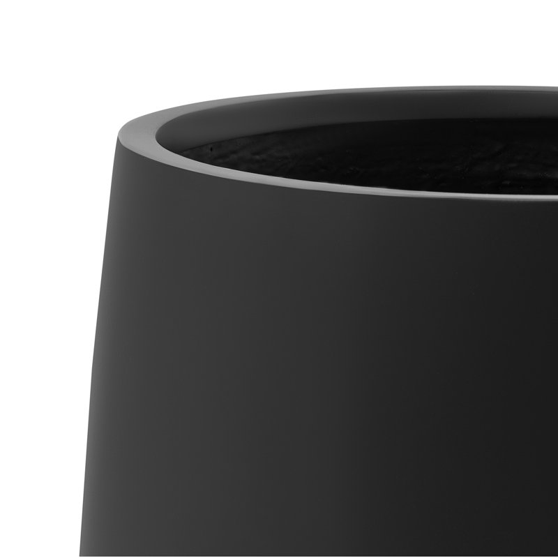 Dorlis Fiberstone Pot Planter, 16.5" H x 15" W x 15" D, Black