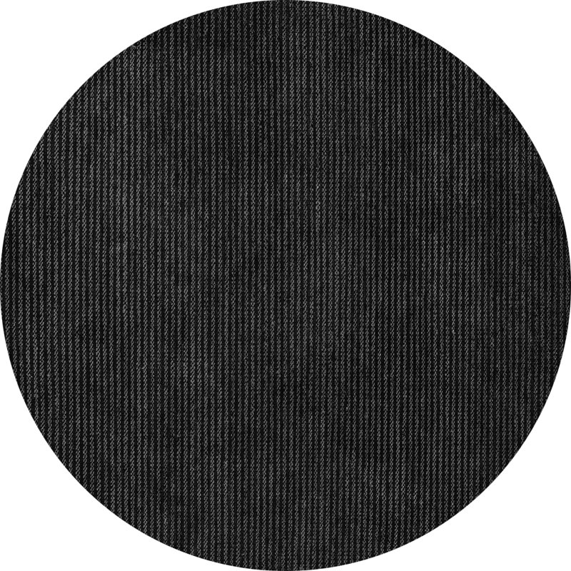 Tapis noir tissé à la machine Fayetta, Rond 6 pi