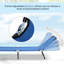 Chaise pliante d'extérieur inclinable - 5 positions, tissu bleu, chaise longue de patio à 5 dossiers réglables, siège en tissu pour la cour