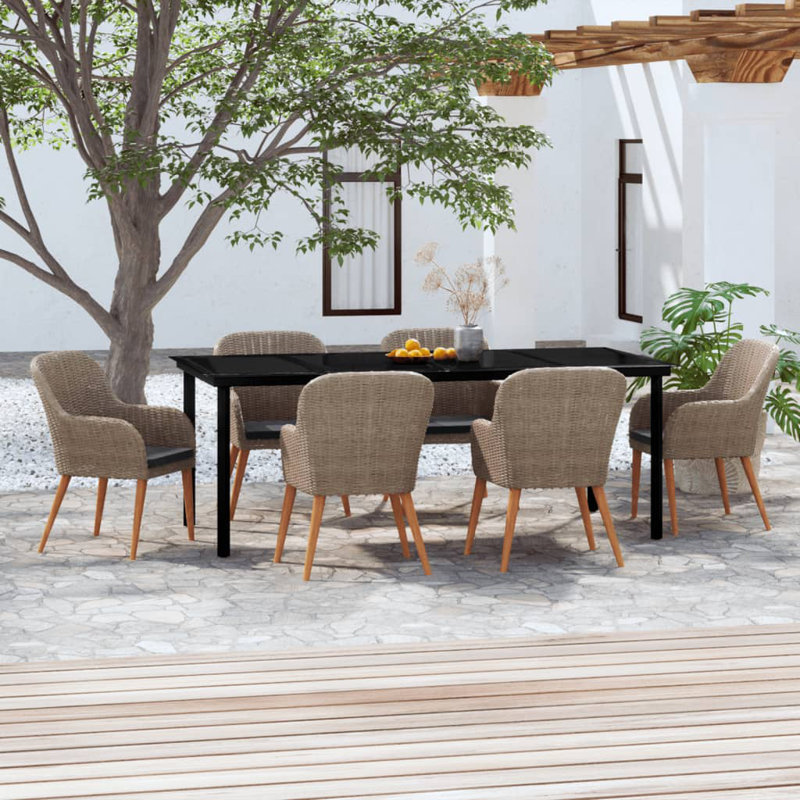 Jaicarious Dining Set, Brown, 6, 29.1" H x 55.1" W x 23.6