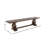 Marsels Mango Wood Turned Brown Bench with Parquet Inlay
