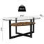 Table basse avec plateau de rangement ovale en bois et métal de style industriel Wexford, chêne rustique et noir