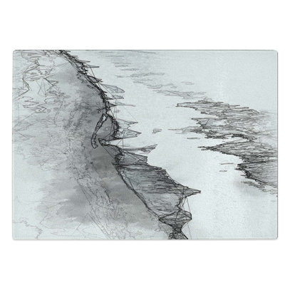 Tempered Glass Sand Beach in Iceland Art Chopping Board