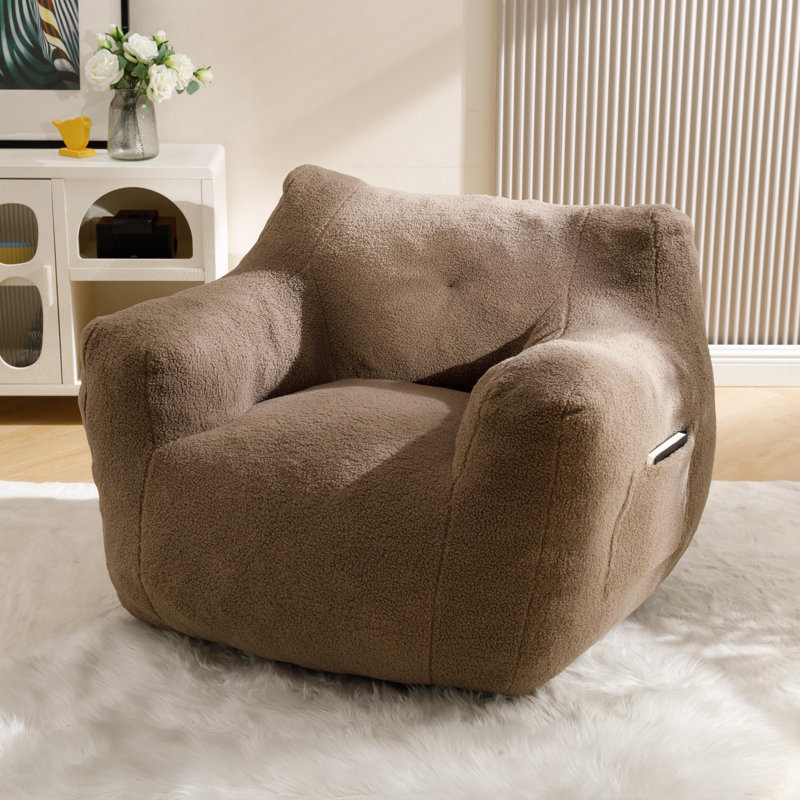 Fauteuil à billes Compression New, Peluche café