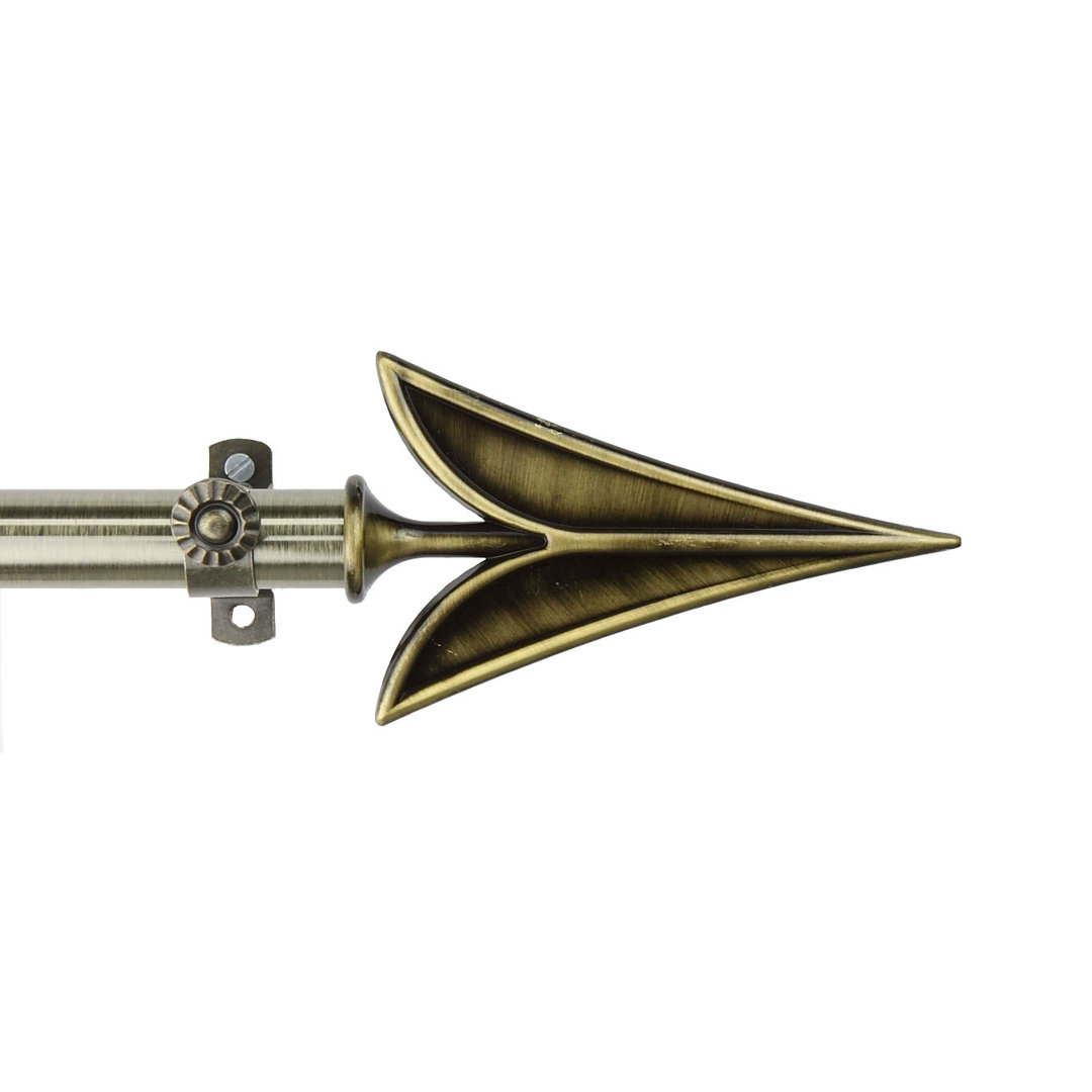 Mcallier Steel Rod/Resin Finials Adjustable Single Curtain Rod Fleur De Lis Living 