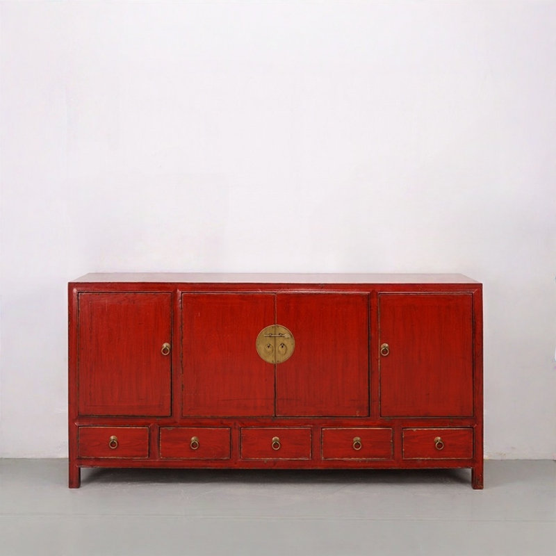 Meuble télé rétro et simple, Rouge