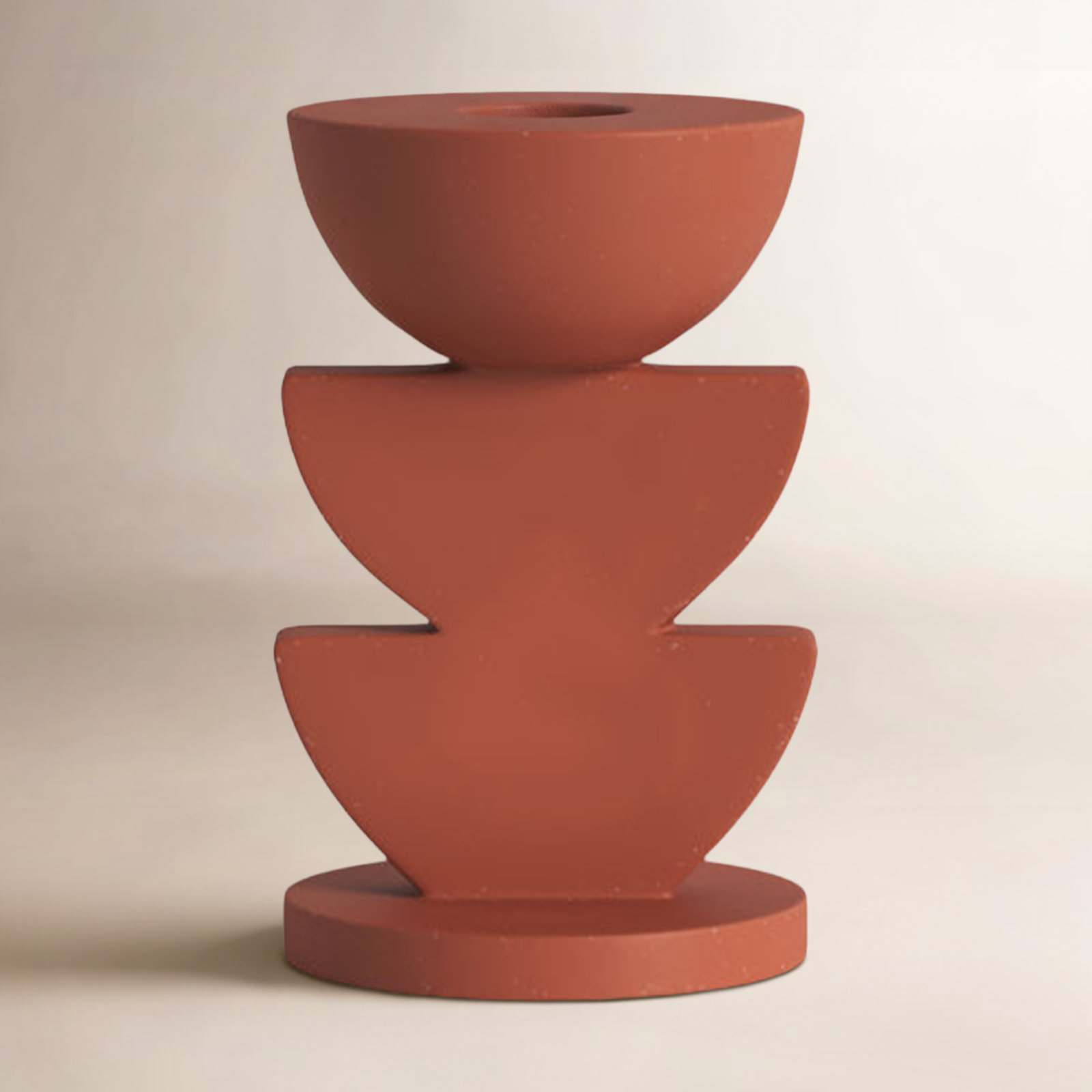 Fergal Ceramic Candlestick Holder, 5.5" H x 3.5" W x 3.5" D