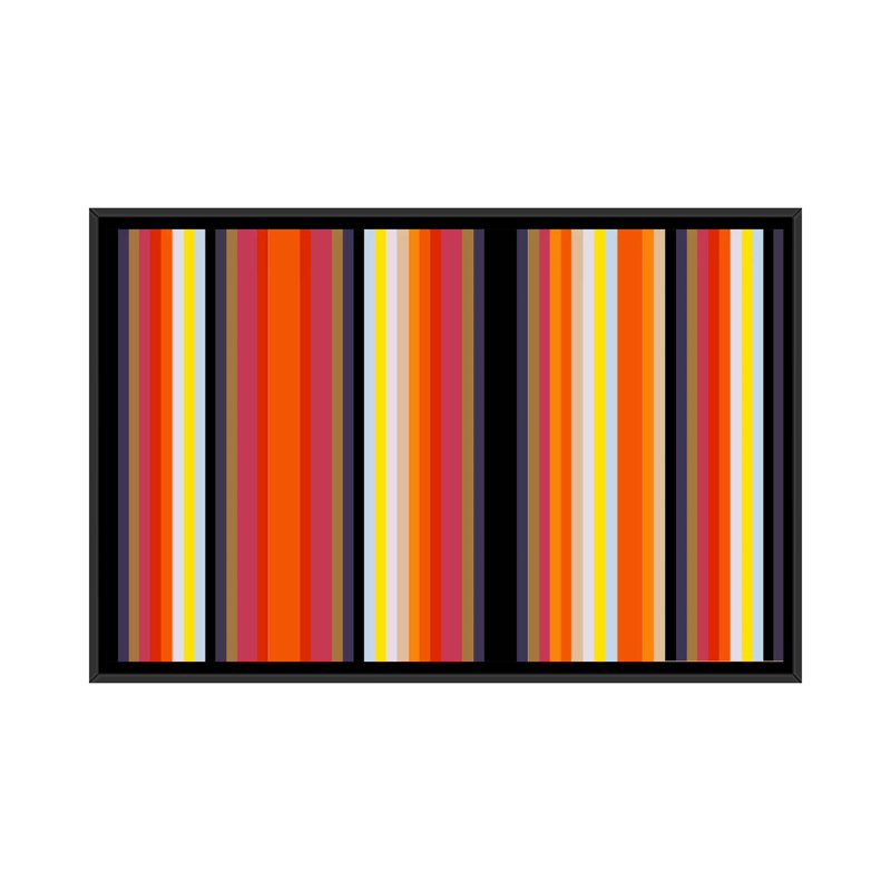Falsterbo rayé brûlant Rassbery - reproduction sur toile, H 18 po x l 26 po x P 1,5 po, Toile avec cadre flottant noir