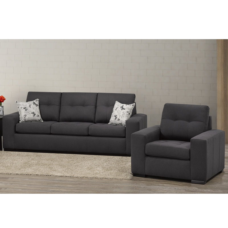 Ensemble de salon inclinable Madeira, Polyester anthracite