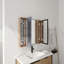 Armoire de salle de bain avec miroir 39,4 po avec combinaison de rangement, armoire à pharmacie murale avec porte à fermeture en douceur, tablettes réglables en verre, contreplaqué