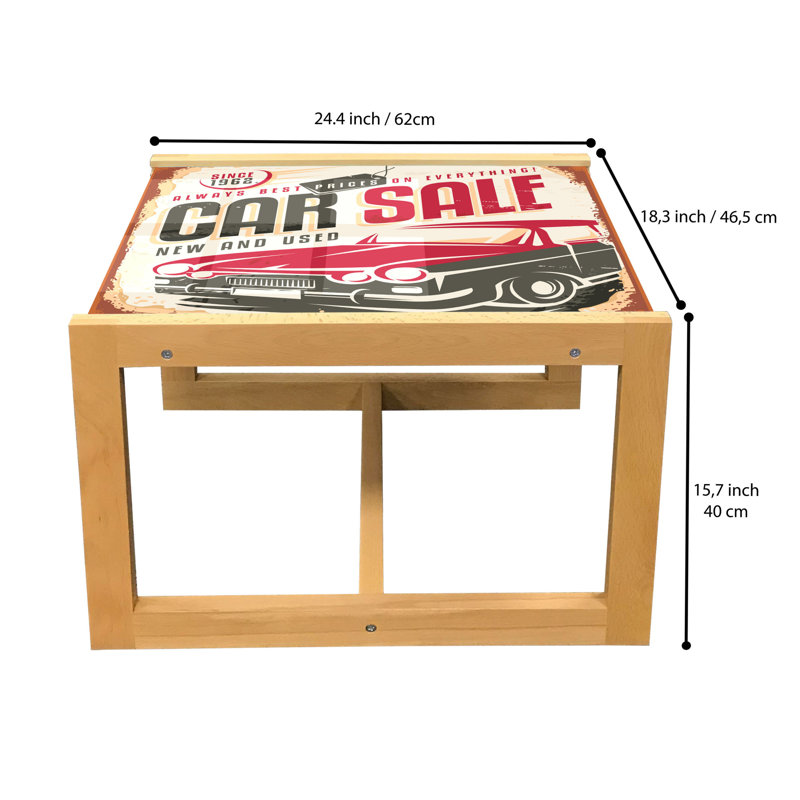 Sled Coffee Table, 40cm H x 46.5cm W x 62cm D