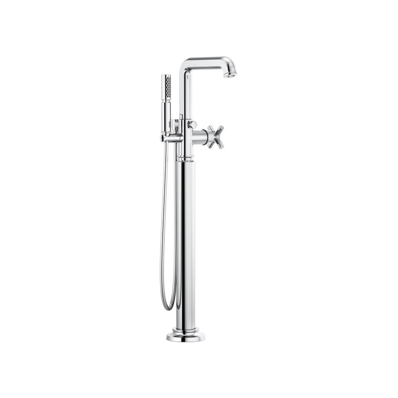 Invari® Single-Handle Floor Mount Tub Filler, Chrome, Cross