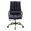 Chaise de bureau en cuir gris pivotant à 360 degrés, hauteur de siège réglable, roulettes, base à 5, coussin rare et dossier merveilleux
