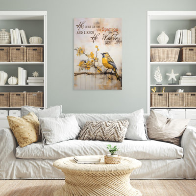«His Eye Is On The Sparrow», reproduction sur toile