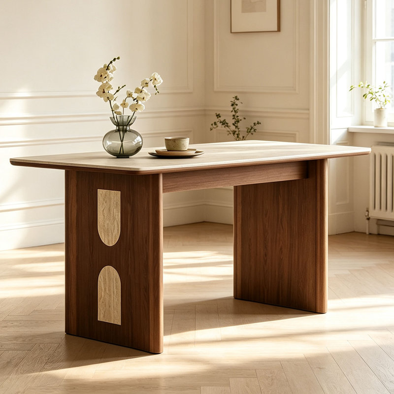 Table de salle à manger Mid-Century, 29.5" H x 70.9" W x 35.4" D