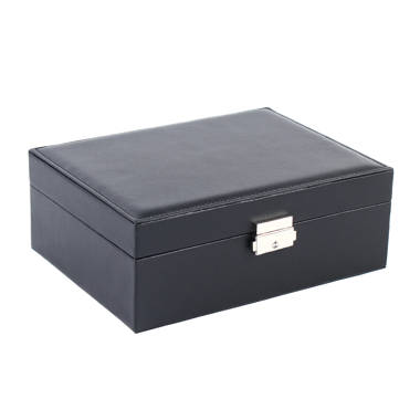 Velvet Jewelry Box Organizer - Lockable 2 Layer Travel Case