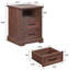 Table de chevet de ferme l 17,7 po Kadric avec prises intégrées, 2 tiroirs et tablette ouverte-253060740