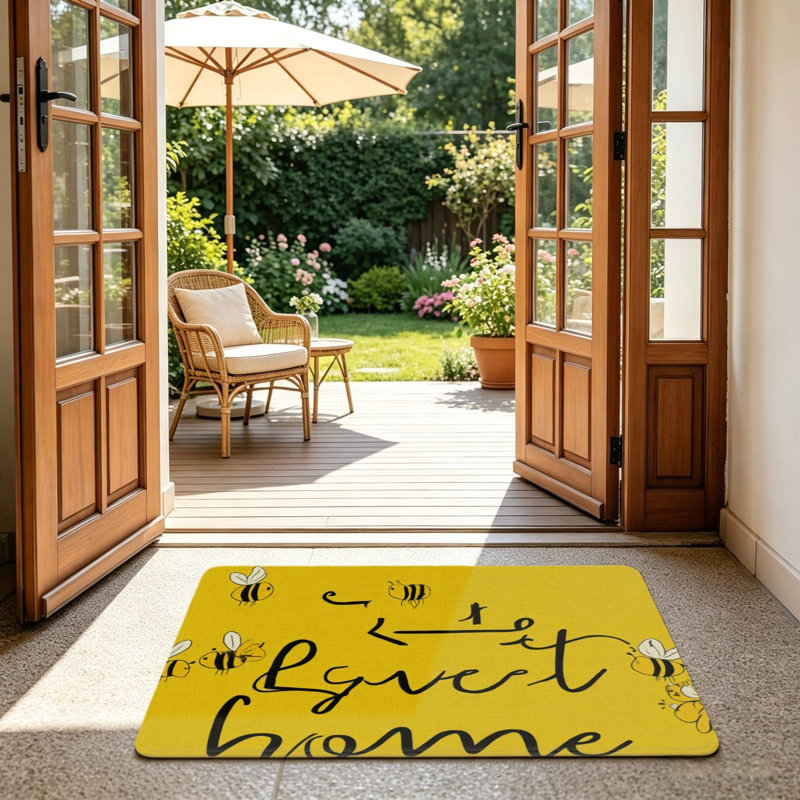 Tapis de sol Yellow Bee Sweet Home 24 po x 36 po pour l'extérieur et l'intérieur