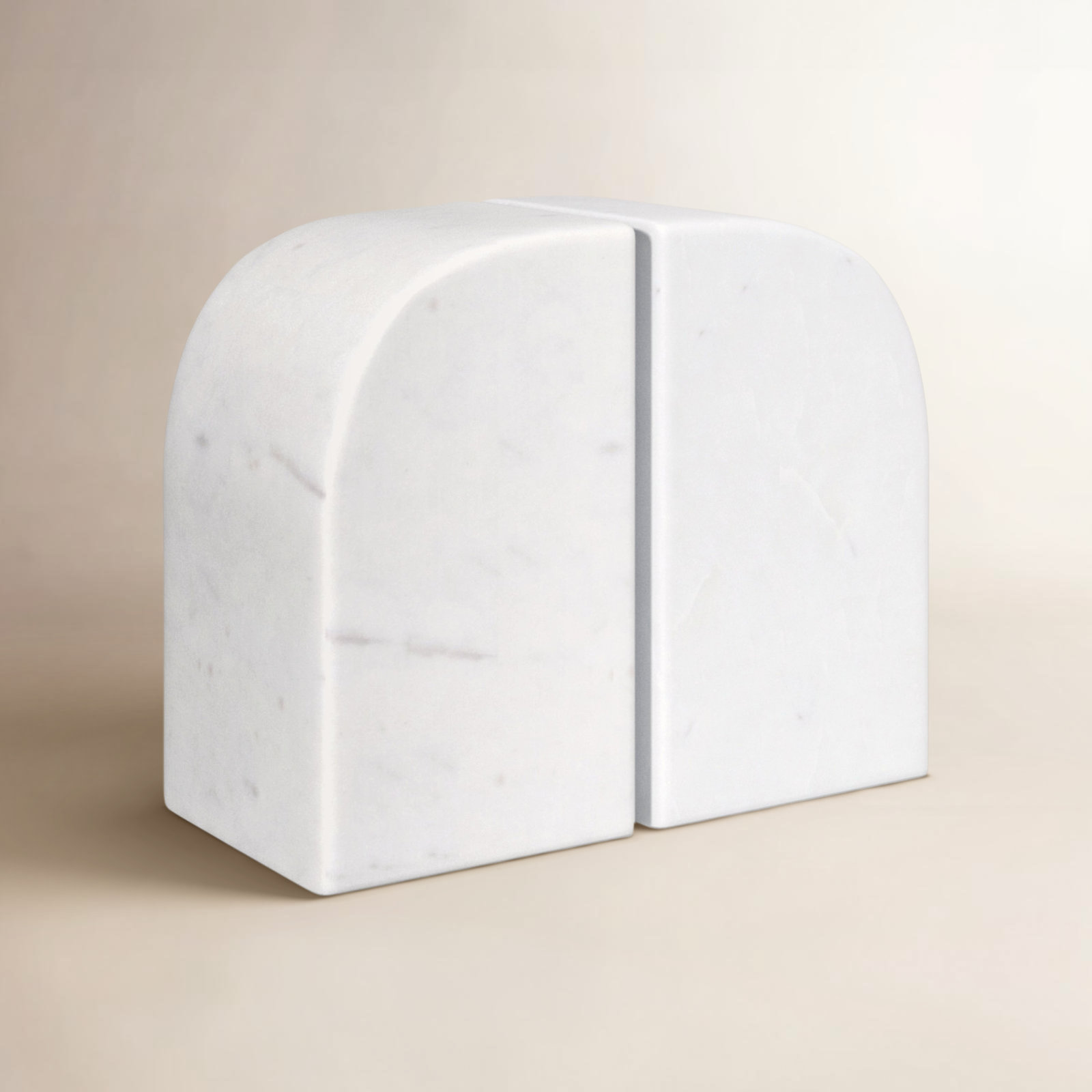 Matheson Genuine Marble Decorative Bookends, White