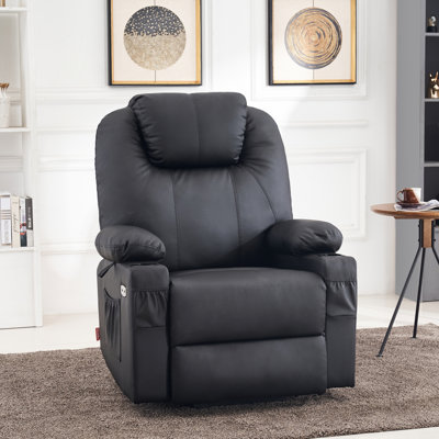 Power Recliner Lift Chair with Massage and Heat for Big and Tall People, 3 Positions, Faux Leather