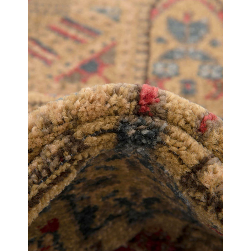 Tapis oriental beige / rouge Ophelia, Rond 3 pi 3 po