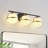 3 - Light Dimmable Vanity Light with Globe Glass Shades, Matte Black & Gold