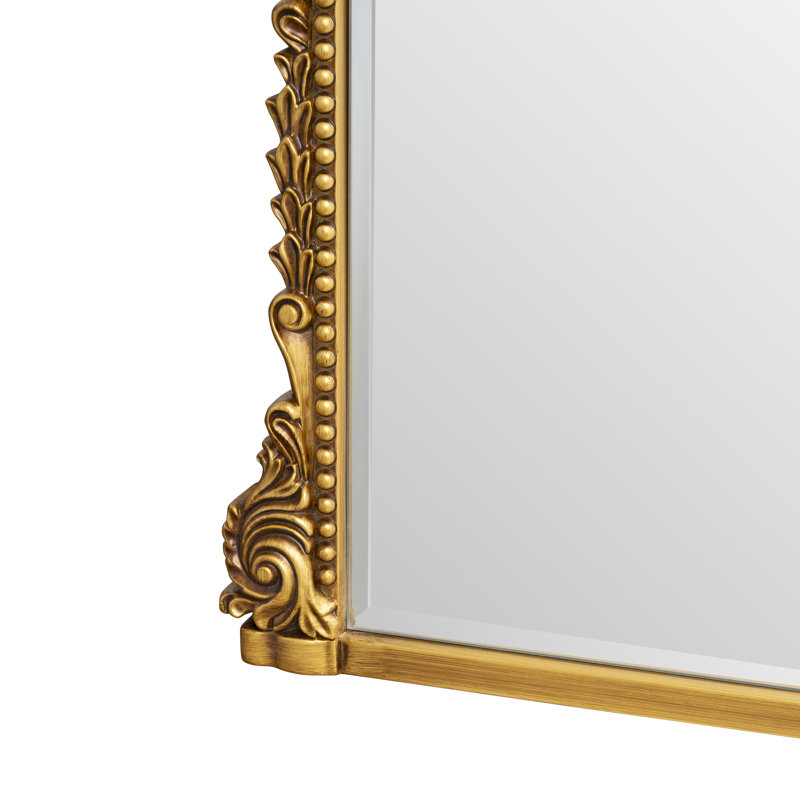 Euri Antiqued Arch Wall Mirror Decorative Vintage Mirrors for Wall Decor, White, 31.5" x 23.6"