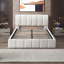 Lit plateforme blanc avec rangement hydraulique et tête de lit réglable White Boucle-1689905013