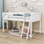 Lit mezzanine simple en bois avec échelle et lattes Jenet-1731197425