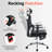 Breathable Mesh Office Chair with Footrest and Lumbar Support, Adjustable 3D Armrests, Reclining Tilt Function for Home Workspace-1300018659