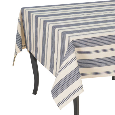 Nappe à rayures bleues et crème 71 "X 119" French Home