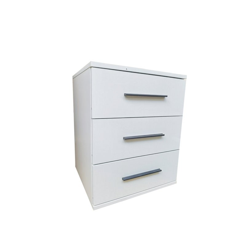 Pamel 45cm W Manufactured Wood Bedside Table, White