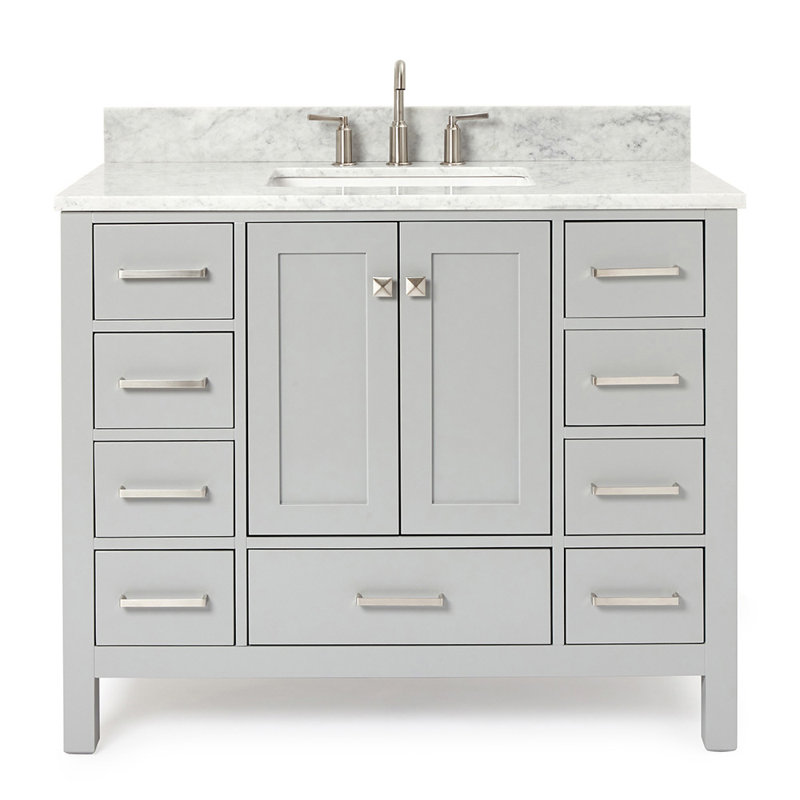 Ensemble de meuble-lavabo simple 43 po, Gris