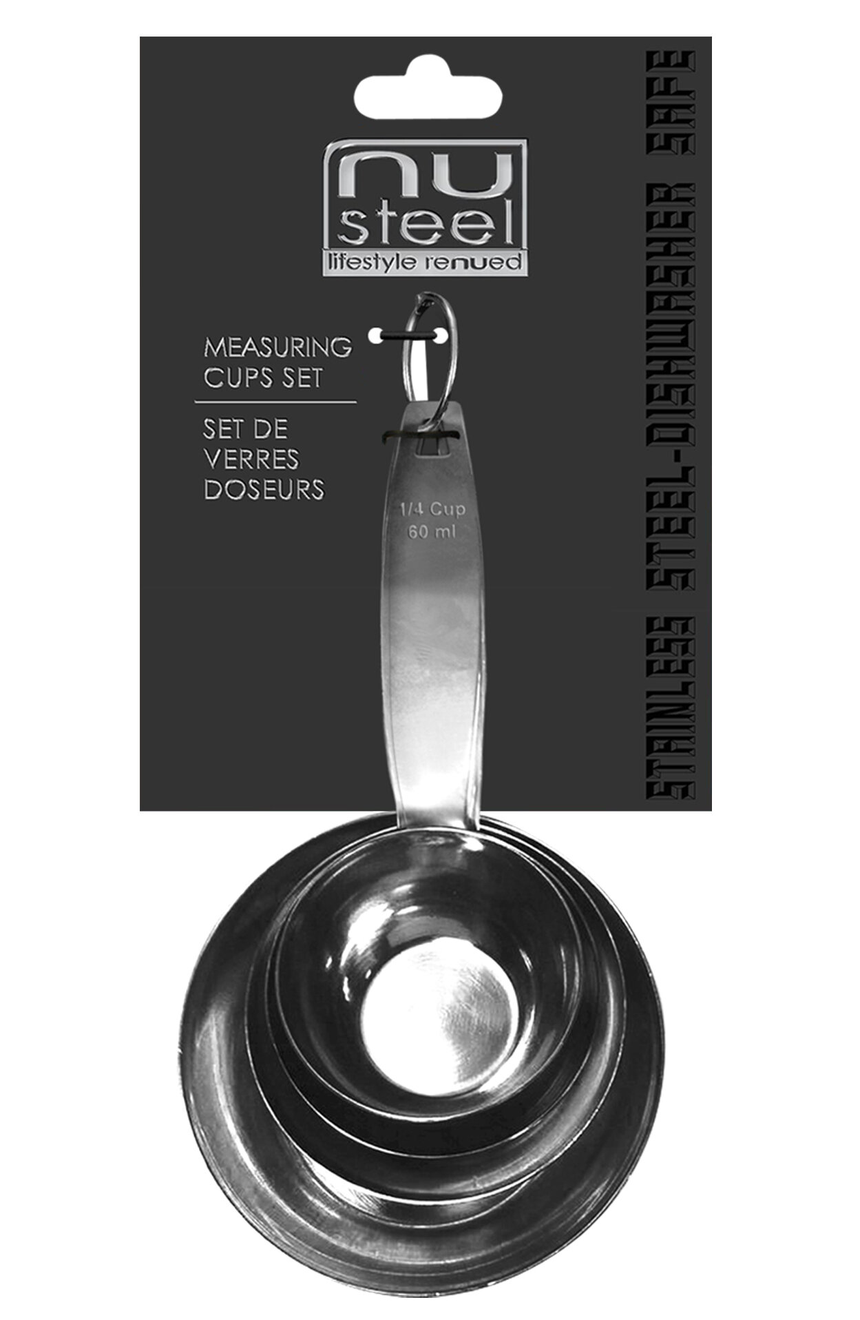 Nu Steel 4 Piece Stainless Steel Measuring Cup Set