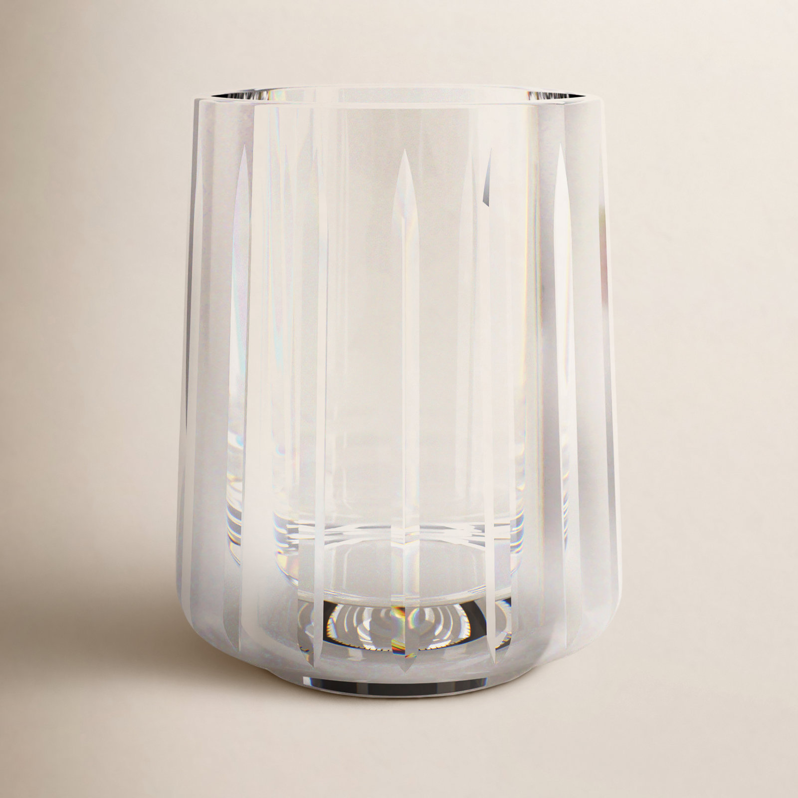 Mae Ribbed Crystal Drinking Glass