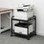 Support pour imprimante sous le bureau à 2 niveaux - Chariot d'imprimante de 20 po de profondeur avec tablettes réglables en hauteur, roulettes et rangement pour bureau personnel-549665849-549665853