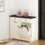 Armoire à poubelle double inclinable 20 gallons, armoire de recyclage autoportante en bois blanc antique avec tiroir dissimulé, support de poubelle à l'épreuve des animaux de compagnie pour le salon de la cuisine