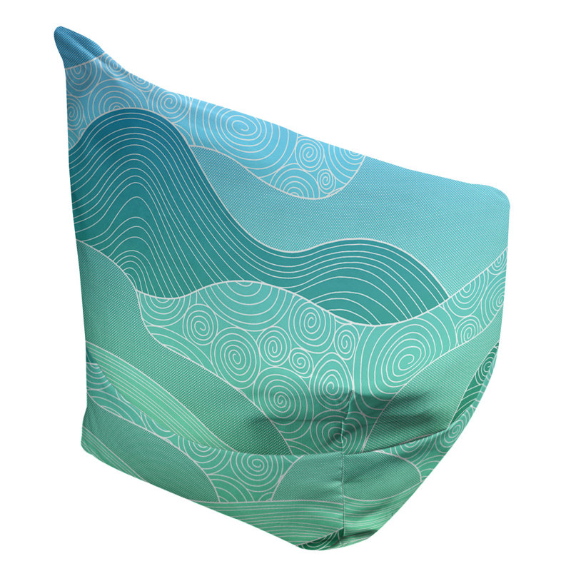 Grande housse de sac en mélange de polyester Hand, Pas de bourre, Mélange de polyester bleu / vert