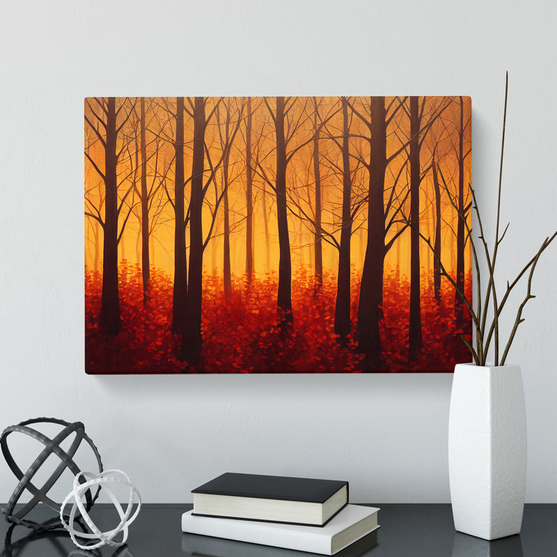 Sunset Over Autumn Forest Vol.3 - Wrapped Canvas, 40cm H x 60cm W x 3cm D