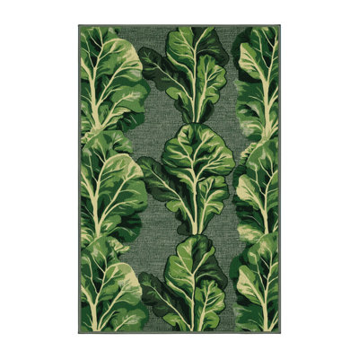 Washable Collard Greens Vegetables Area Rug