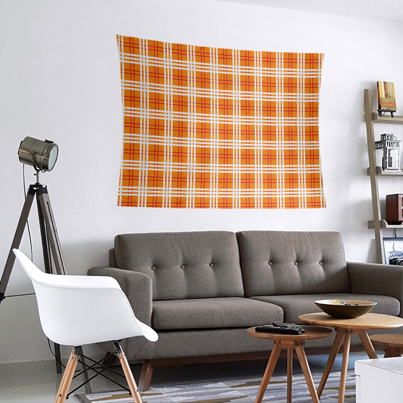 Tapisserie en microfibre de luxe Tampa Bay, H 68 po x l 80 po, Orange; rouge; blanc