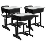 Goddard Adjustable Height Student Desk and Chair with Pedestal Frame