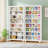 Orthman 68.9" H x 28.35" W Open Bookcase Bookshelf with Adjustable Shelf and Multicolor LED Lights-1493773659